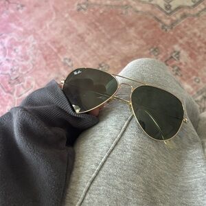 Ray-Ban Gold Frame Sunglasses with Dark Lenses